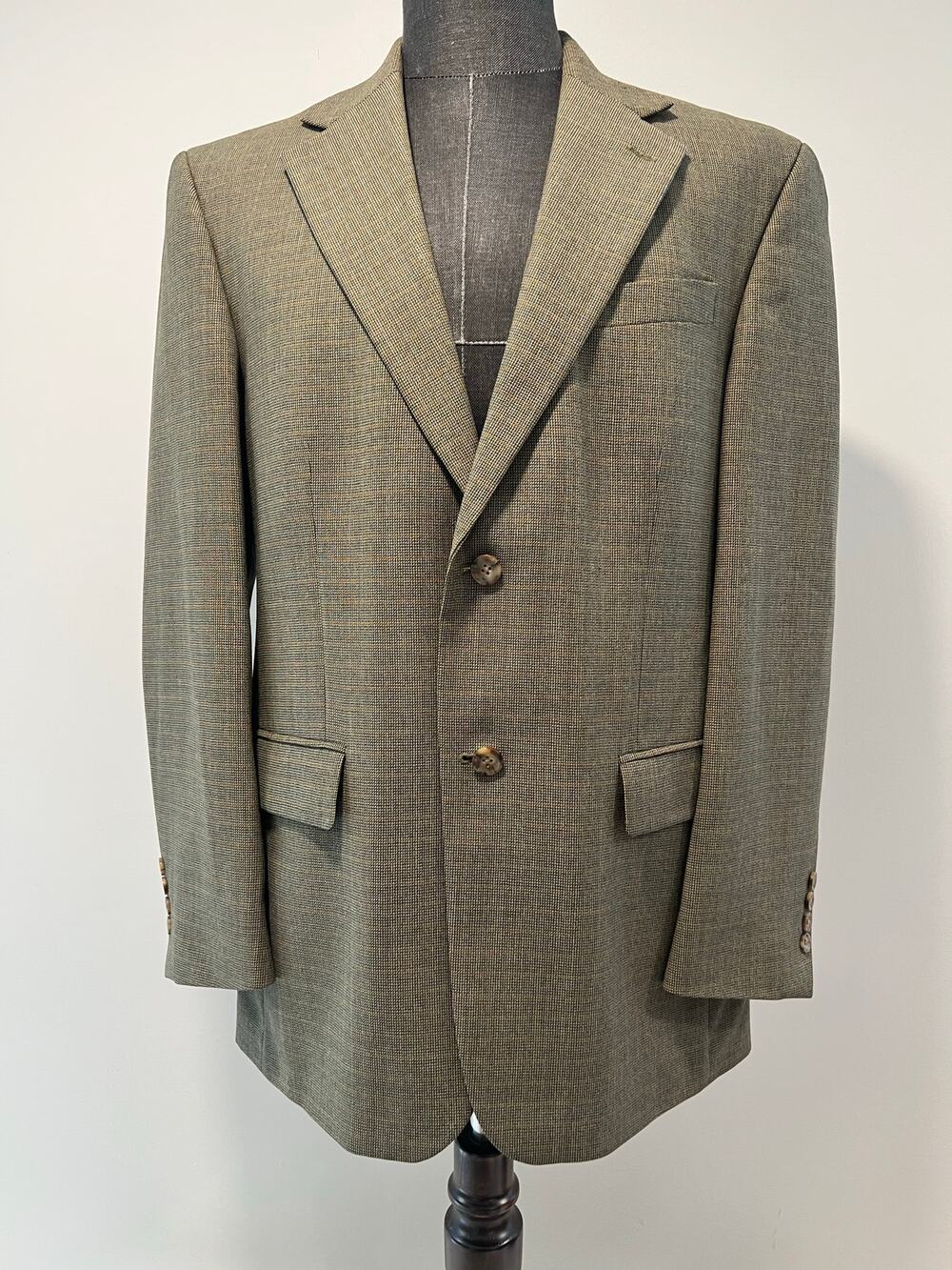 Oscar De La Renta Sport Coat Suit Jacket 2 Button Olive Green Size 42 JL